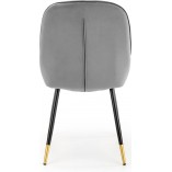 Krzesło welurowe glamour z pikowanym oparciem K437 szare marki Halmar