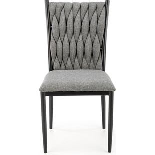 Krzesło tapicerowane z pikowanym oparciem K435 szare marki Halmar