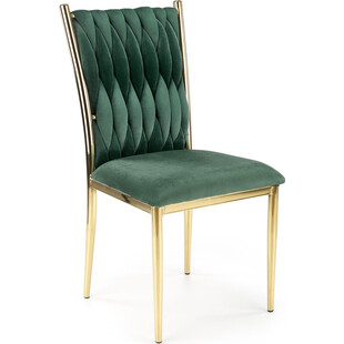Krzesło welurowe na złotych nogach glamour K436 zielone marki Halmar