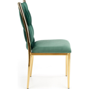 Krzesło welurowe na złotych nogach glamour K436 zielone marki Halmar