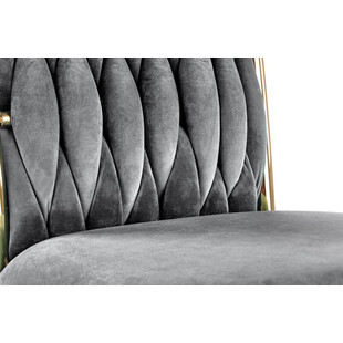 Krzesło welurowe na złotych nogach glamour K436 szare marki Halmar