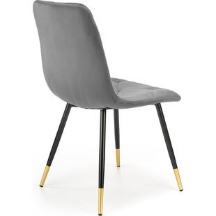 Krzesło welurowe pikowane glamour K438 szare marki Halmar