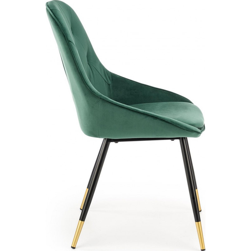 Krzesło welurowe glamour z pikowanym oparciem K437 zielone marki Halmar