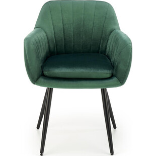 Wygodne krzesło welurowe fotelowe K429 zielone marki Halmar