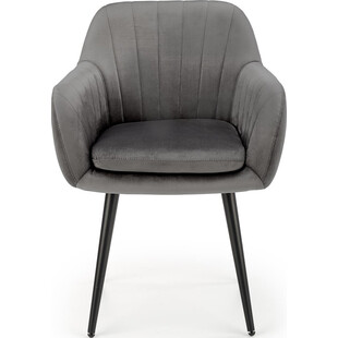 Wygodne krzesło welurowe fotelowe K429 szare marki Halmar