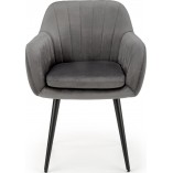 Wygodne krzesło welurowe fotelowe K429 szare marki Halmar