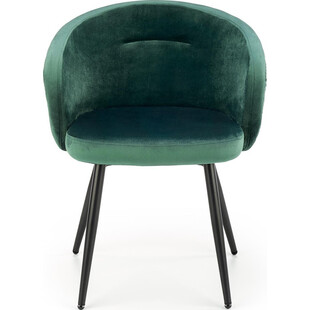 Krzesło welurowe z podłokietnikiem do toaletki K430 zielone marki Halmar