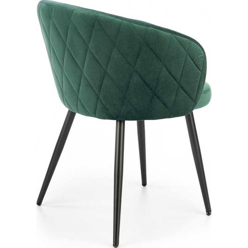 Krzesło welurowe z podłokietnikiem do toaletki K430 zielone marki Halmar