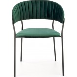 Krzesło welurowe muszelka z podłokietnikami K426 zielone marki Halmar