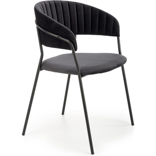 Krzesło welurowe muszelka z podłokietnikami K426 czarne marki Halmar