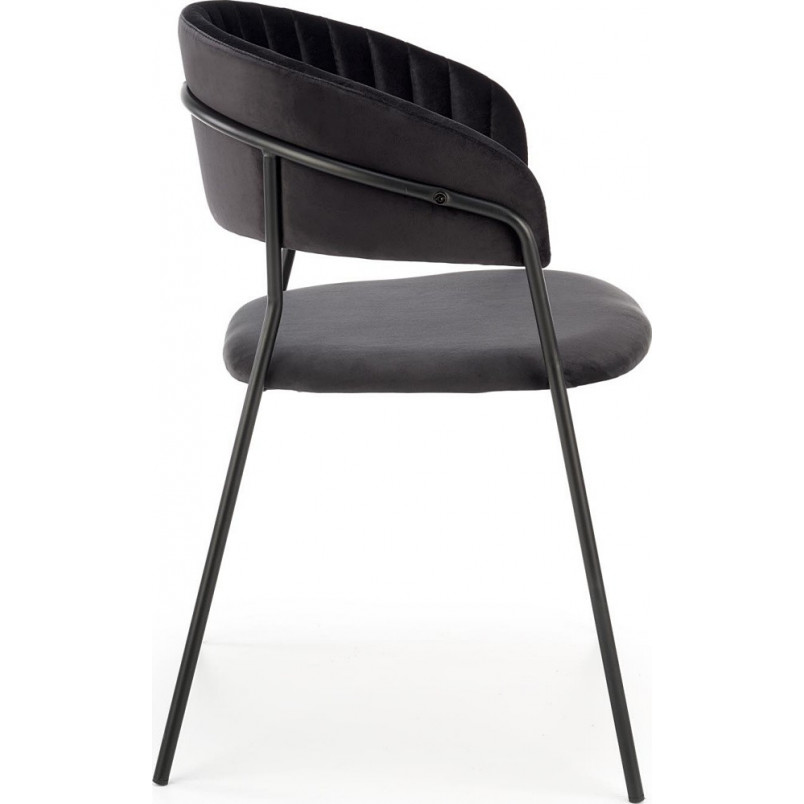 Krzesło welurowe muszelka z podłokietnikami K426 czarne marki Halmar