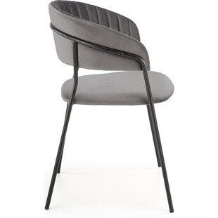 Krzesło welurowe muszelka z podłokietnikami K426 szare marki Halmar