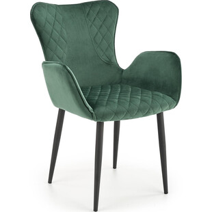 Nowoczesne krzesło welurowe fotelowe K427 zielone marki Halmar