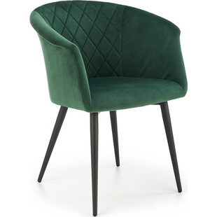 Krzesło welurowe fotelowe z podłokietnikami K421 zielone marki Halmar
