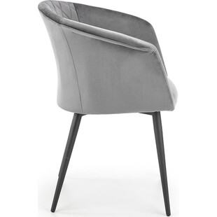Krzesło welurowe fotelowe z podłokietnikami K421 szare marki Halmar