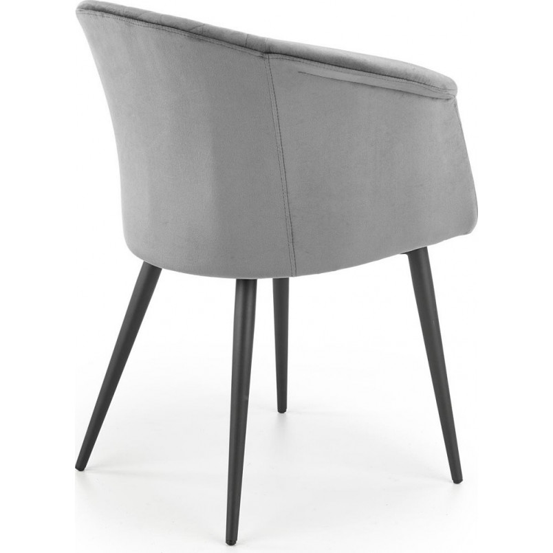 Krzesło welurowe fotelowe z podłokietnikami K421 szare marki Halmar