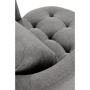 Fotel pikowany z podnóżkiem i poduszką Hampton szary marki Halmar