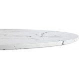 Nowoczesny stół okrągły na jednej nodze Denver 80 biały marmur/biały