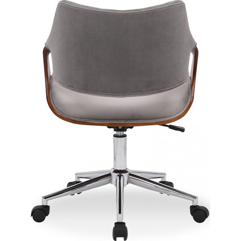 Eleganckie krzesło biurowe welurowe Colt orzechowo-szare marki Halmar