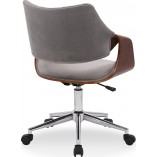 Eleganckie krzesło biurowe welurowe Colt orzechowo-szare marki Halmar