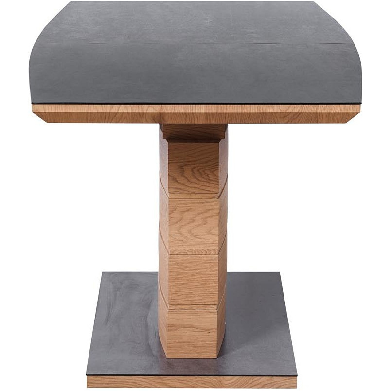 Stół rozkładany na jednej nodze Concord 140x80 dąb złoty/ciemny popiel marki Halmar