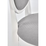 Kolonialne krzesło drewniane tapicerowane Velo biały/popiel marki Halmar
