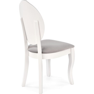 Kolonialne krzesło drewniane tapicerowane Velo biały/popiel marki Halmar