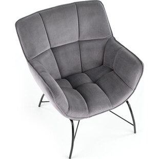 Wygodny fotel welurowy designerki Belton szary marki Halmar