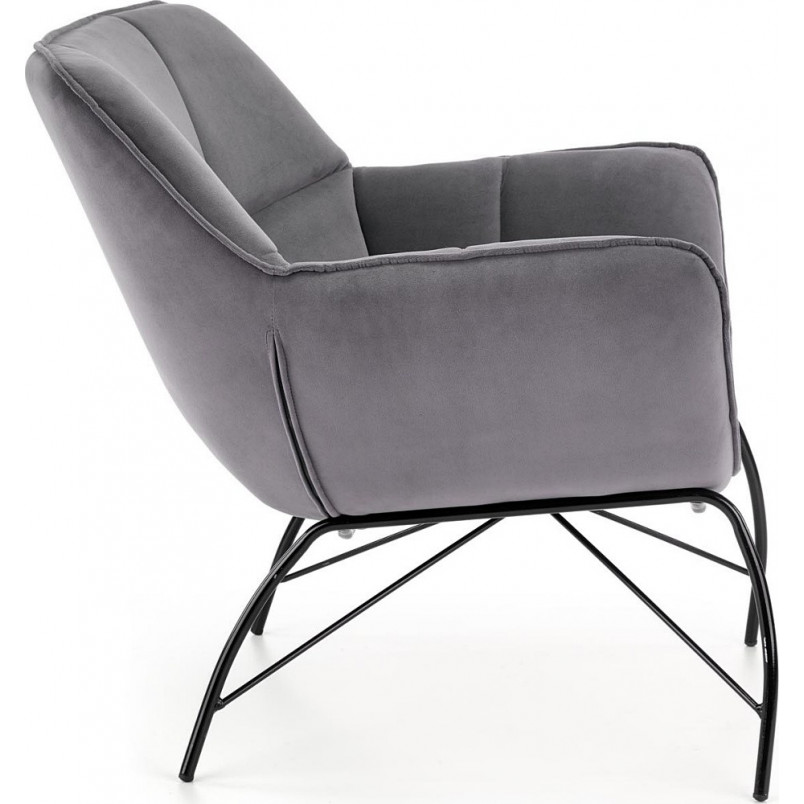 Wygodny fotel welurowy designerki Belton szary marki Halmar