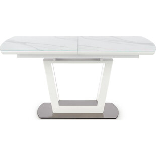 Nowoczesny stół rozkładany na jednej nodze Blanco 160x90 marmur/biały marki Halmar