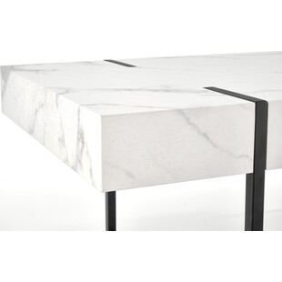 Nowoczesny marmurowy stolik kawowy Blanca 110x60 biały/czarny marki Halmar