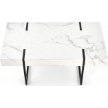 Nowoczesny marmurowy stolik kawowy Blanca 110x60 biały/czarny marki Halmar
