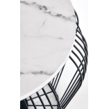 Stolik nowoczesny do salonu Adrianna 56 biały marmur/czarny marki Halmar