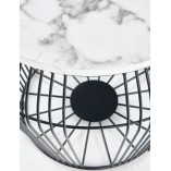 Stolik nowoczesny do salonu Adrianna 56 biały marmur/czarny marki Halmar