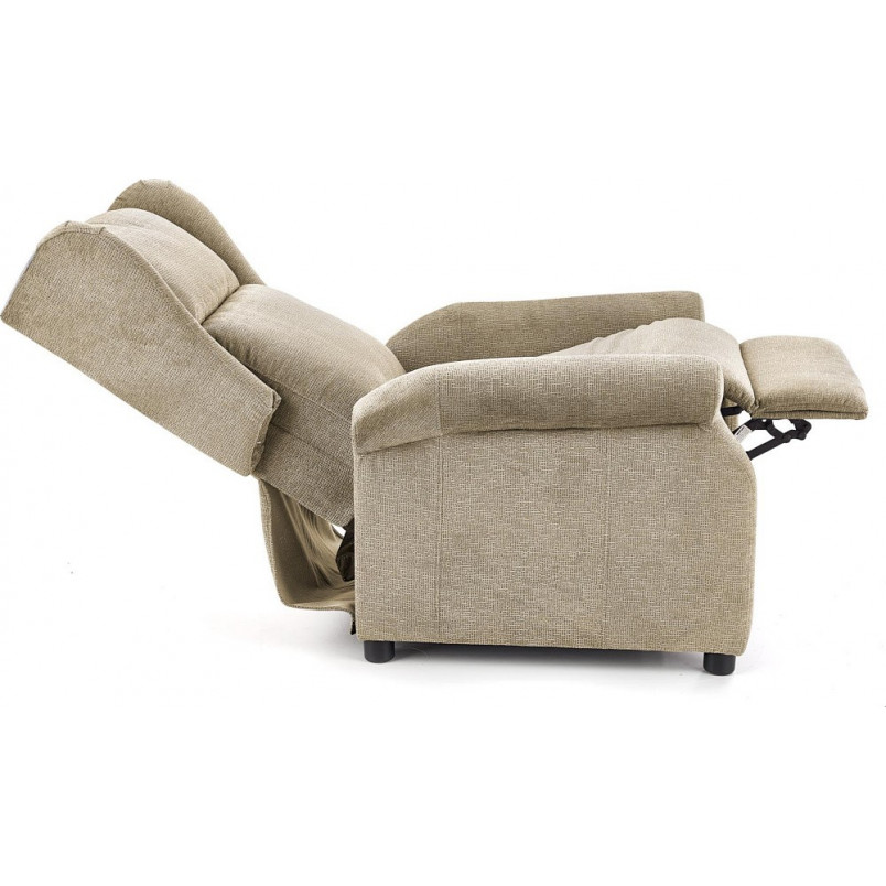 Fotel rozkładany z funkcją masażu Agustin M beżowy marki Halmar