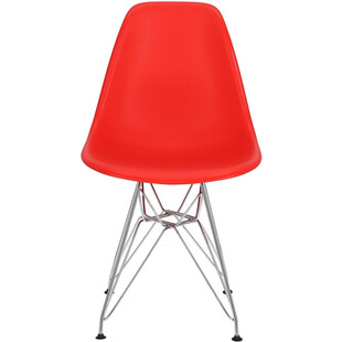 Krzesło z tworzywa P016 PP czerwony/chrom marki D2.Design