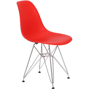 Krzesło z tworzywa P016 PP czerwony/chrom marki D2.Design