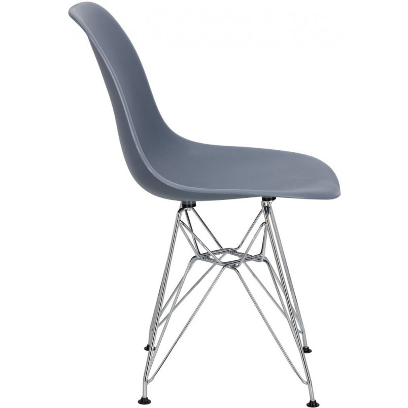 Krzesło z tworzywa P016 PP ciemno szary/chrom marki D2.Design