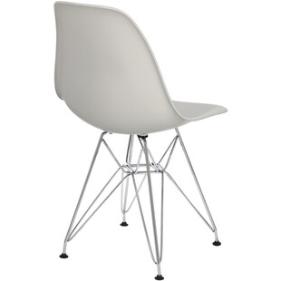 Krzesło z tworzywa P016 PP jasny szary/chrom marki D2.Design