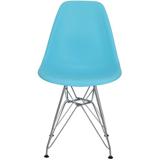 Krzesło z tworzywa P016 PP jasno niebieski/chrom marki D2.Design