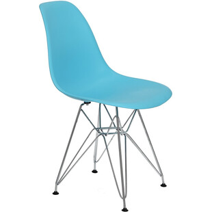 Krzesło z tworzywa P016 PP jasno niebieski/chrom marki D2.Design