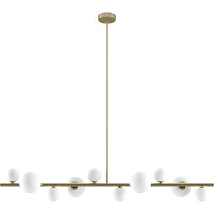 Długa lampa wisząca szklane kule Milky Drop 120 biało-złota marki Step Into Design