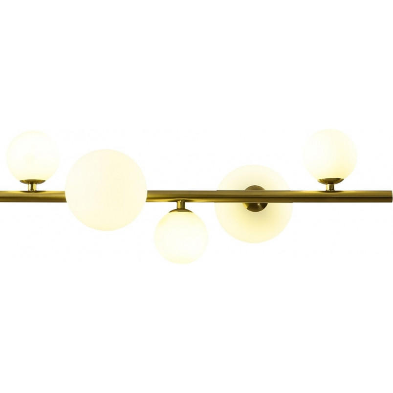 Długa lampa wisząca szklane kule Milky Drop 120 biało-złota marki Step Into Design