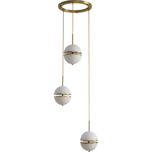 Lampa wisząca szklana potrójna nad stół Sfera III biało-złota marki Step Into Design