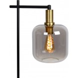Lampa podłogowa ze szklanym kloszem Joanet szkło dymione/czarny Lucide