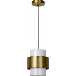 Szklana lampa wisząca w stylu glamour Firmin 20 opal/mosiądz Lucide