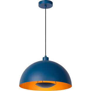 Niebieska lampa wisząca półkula do salonu Siemon 40  marki Lucide
