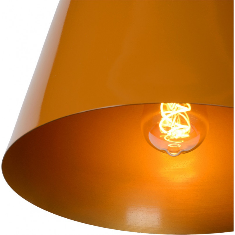 Lampa wisząca metalowa do salonu Misha 31 żółty połysk marki Lucide