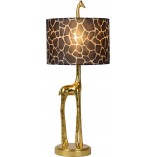 Lampa stołowa żyrafa z abażurem Miss Tall złoty mat/brązowy Lucide