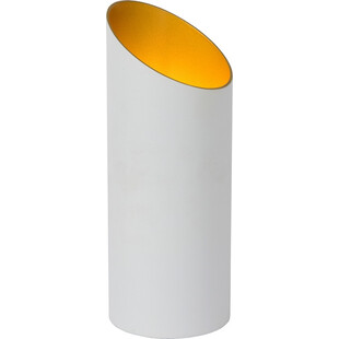 Lampa stołowa tuba Quirijn biało-złota marki Lucide